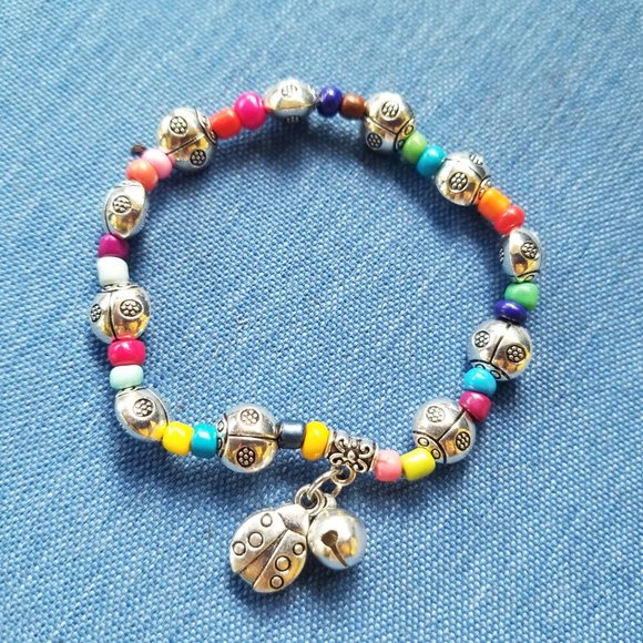 🐞Charm Bracelet EXCELLENT Stretch Ladybug & Beads - NWOT🐞 - Picture 6 of 6
